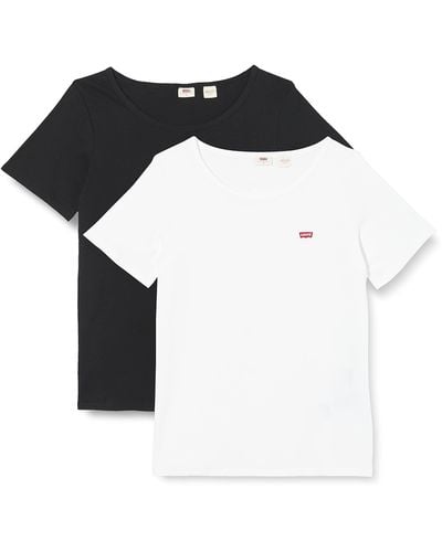 Levi's Plus Size 2-Pack Tee T-Shirt White + / Mineral Black - Noir