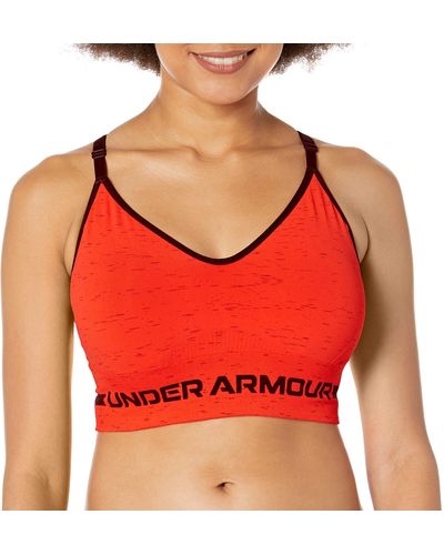 Under Armour Seamless Low Long Heather Bra Sports - Red
