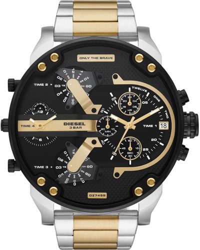 DIESEL Mr. Daddy DZ7459 Montre multi-mouvement en acier inoxydable - Noir