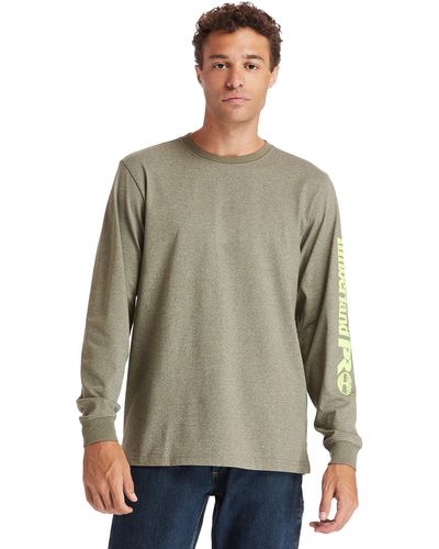 Timberland PRO Base Plate Blended Long-Sleeve T-Shirt with Logo - Verde
