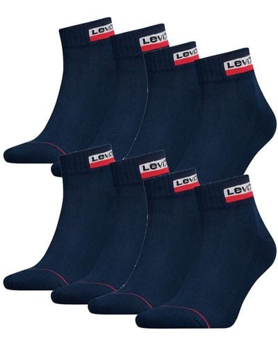 Levi's 8 Pairs of Levis 144NDL Mid Cut SPRTWR L Socks Stockings 902011001 - Bleu