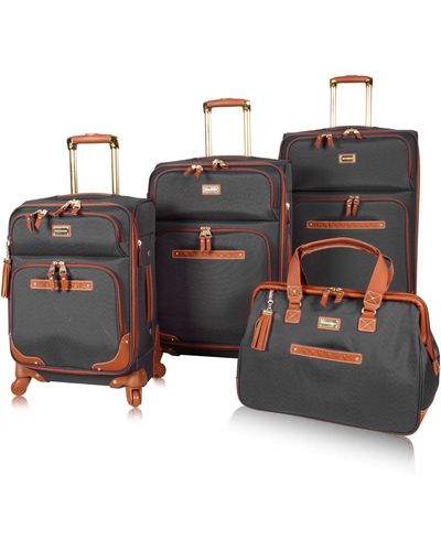 Steve Madden Designer Luggage Collection – Set di 4 valigie morbide espandibili e leggere – Il set da viaggio include una borsa tote da 50,8 - Nero