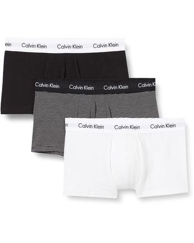 Calvin Klein Boxer Uomo Confezione da 3 Low Rise Trunks Cotone Elasticizzato - Nero