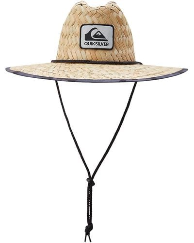 Quiksilver Outsider Lifeguard Wide Brim Beach Sun Straw Hat - Multicolor