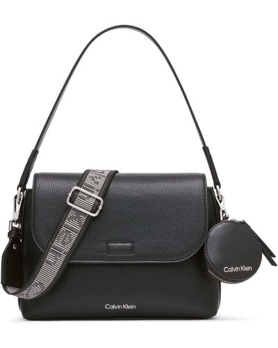 Calvin Klein Women's Archive Small Square Flap Crossbody Bag - Black