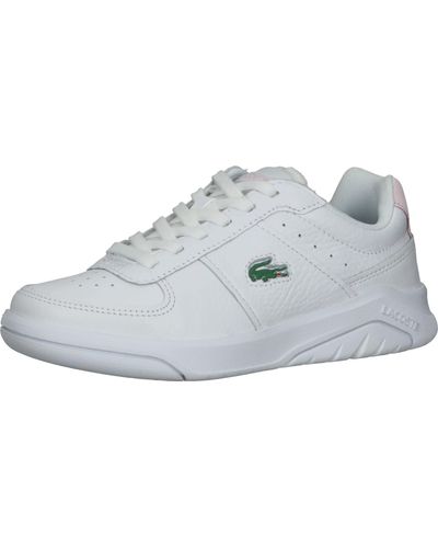 Lacoste Game Advance trainers in white and light pink