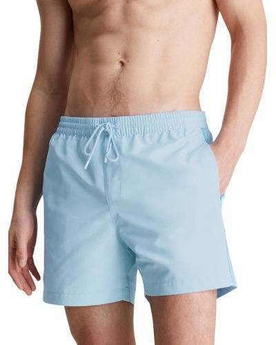 Calvin Klein Short de Bain Medium Drawstring Mi-Long - Bleu