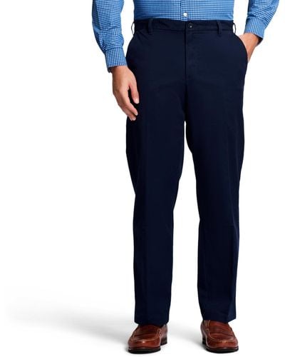Izod Performance Stretch Straight Fit Flat Front Chino Pant - Blue