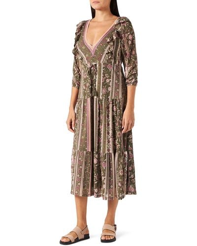 Springfield Midi-jurk Met Ruches Voor - Meerkleurig