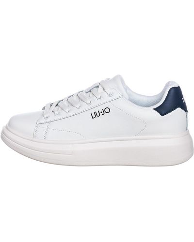 Liu Jo Sneakers Uomo Liu-Jo 7B4027PX474 in Pelle White/Black Modello Casual. Una Calzatura Comoda Adatta per Tutte Le Occasioni. - Bianco