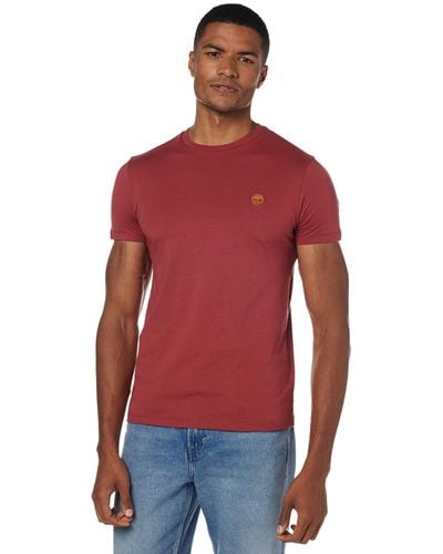 Timberland Shirt Uomo Slim con Logo - Taglia - Rosso