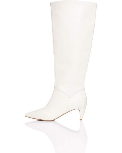 FIND Leather Slouch Boots - White