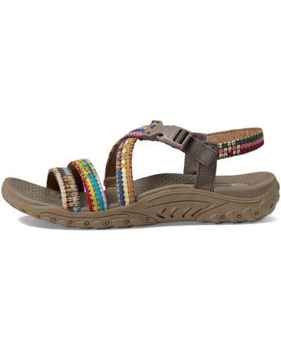 Skechers Reggae-SEW Me-boho Woven Strappy Slingback Sandal - Black