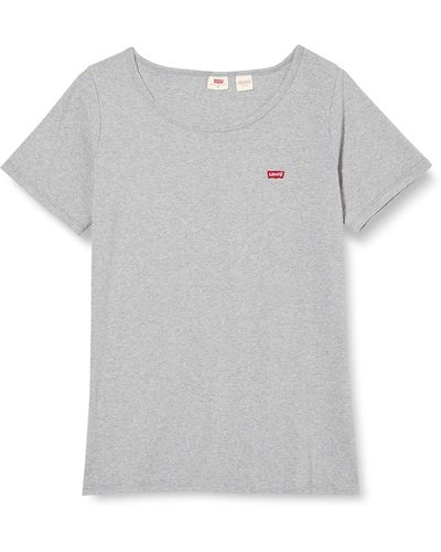 Levi's Plus Size 2-Pack Tee Camiseta Tallas Grandes Mujer Pack Tee White & Grey - Gris