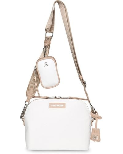 Steve Madden Farren Nylon Dome Crossbody Bag - White