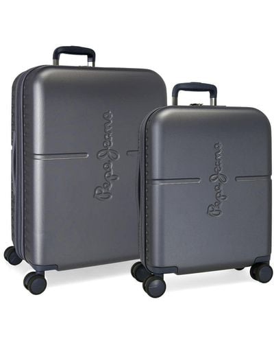 Pepe Jeans Set di valigie blu 55/70 cm rigida ABS chiusura TSA integrata 116L 7,54 kg 4 ruote doppie bagaglio a