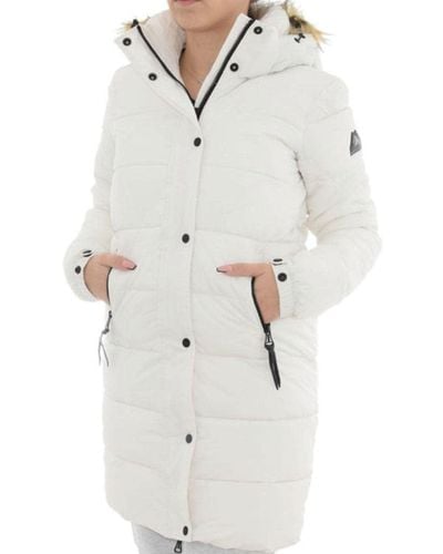 Superdry Mid-length Down Jacket With Hood - White