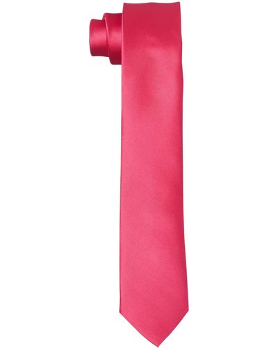 HIKARO Cravatta da uomo sottile realizzata a mano effetto seta 6 cm - Bacca - Rosa