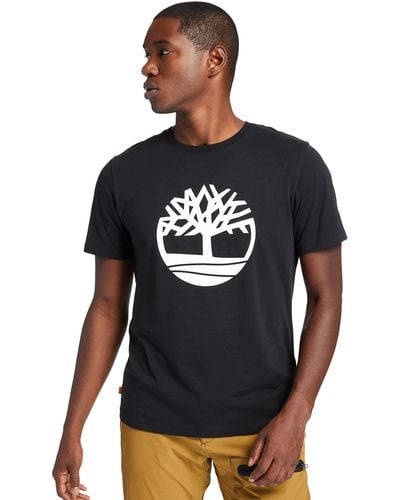 Timberland Ss Tree Logo T T-shirt Shirt Tb0a2c6s Blauw - Zwart