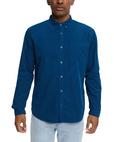 Esprit Button-Down-Hemd aus Cord - Blau