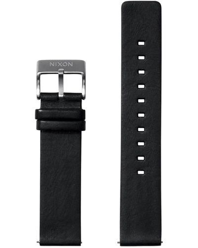 Nixon Uhrenarmband in der Farbe Schwarz aus Leder mit Dornschnalle