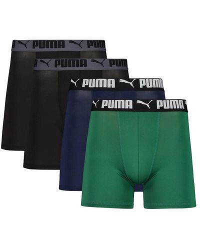 PUMA 4 Pack Active Stretch Boxer Briefs - Green