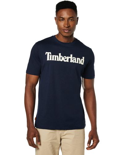 Timberland Maglietta da uomo con logo lineare TFO NonRinger - Blu