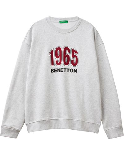 Benetton Trikot G/C M/L 3J68U100F Sweatshirt ohne Kapuze - Grau