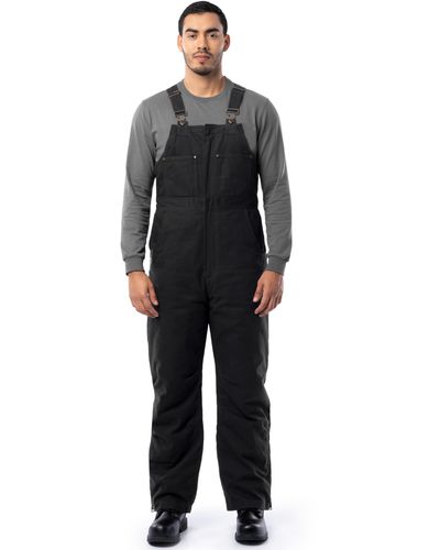 Wrangler Riggs Workwear Insulated Duck Bibs Work Utility Coveralls - Black