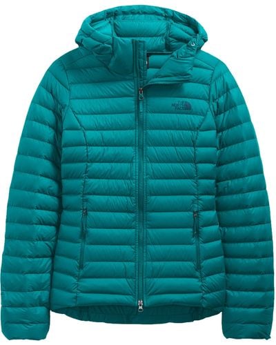 The North Face Stretch Down Hoodie Puffer Jacket - Green