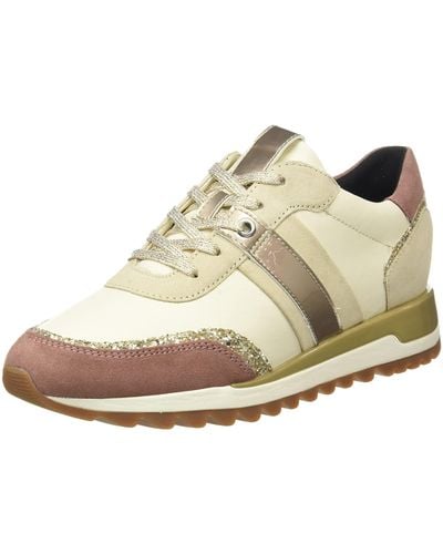 Geox D Tabelya A Sneakers Mujer Multicolor Cream Lt Taupe 37 EU - Metálico