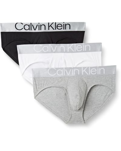 Calvin Klein Slip Lot De 3 Sous-Vêtement Coton Stretch - Gris