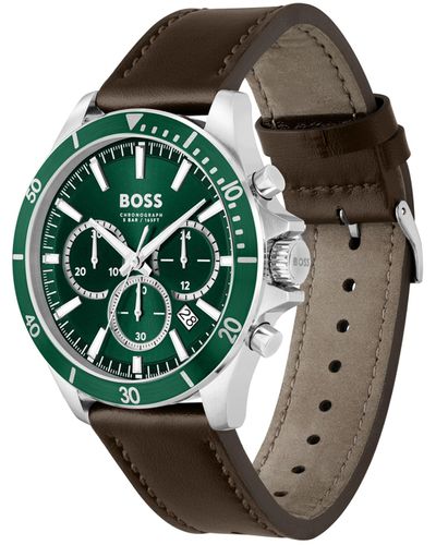 BOSS Horloge Analoog Kwarts Met Roestvrijstalen Armband 1514098 - Groen