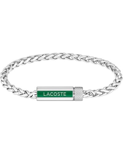 Lacoste Braccialetto a catena da uomo Collezione SPELT in Acciaio Inossidabile - 2040337 - Bianco