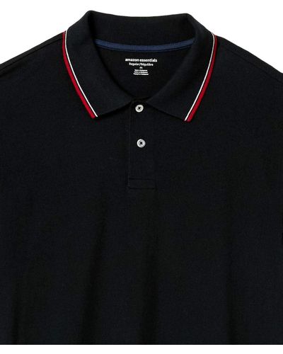Amazon Essentials Regular-fit Cotton Pique Polo Shirt - Black