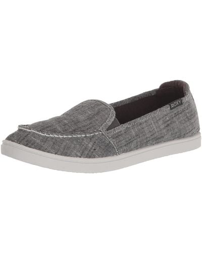 Roxy S Minnow Slip On Sneaker Shoe Loafer Flat - Gray