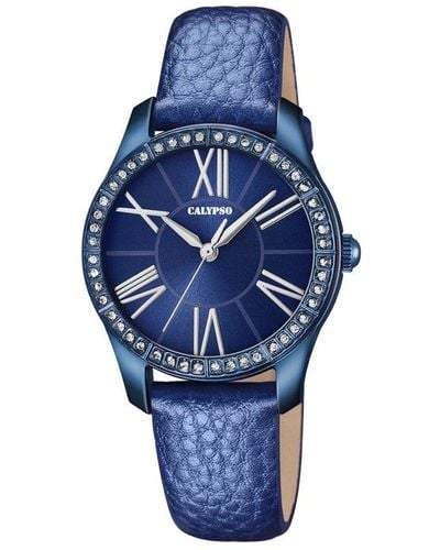 Calypso St. Barth S Analogue Classic Quartz Watch With Leather Strap K5719/5 - Blue