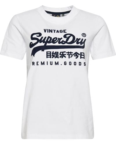 Superdry VL Scripted COLL Tee Businesshemd - Weiß