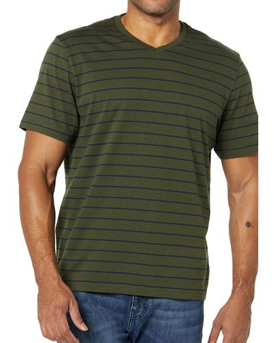 Amazon Essentials T-Shirt con Scollo a v a iche Corte Slim Uomo - Verde