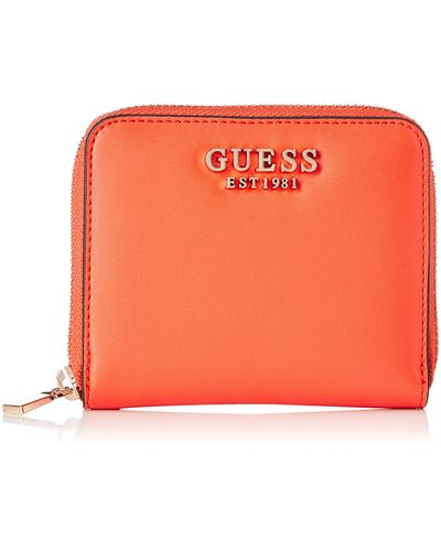 Guess Laurier Small Zip-around Wallet - Oranje