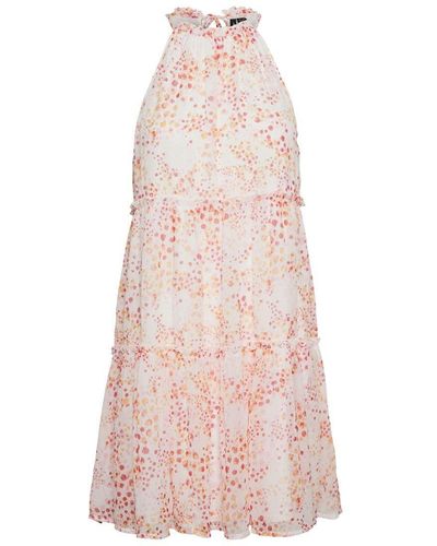 Vero Moda Minikleid VMDORA KAYA HALTERNECK SHORT DRESS WVN G - Pink