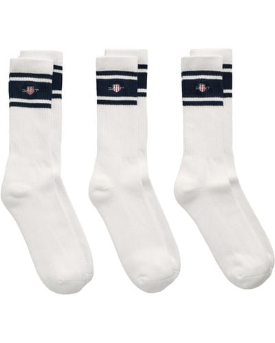 GANT Shield Sport Socks 3-pack Herren Socken - White