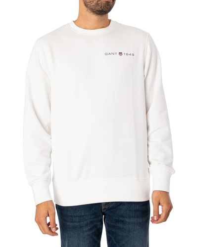 GANT Printed Graphic C-neck Sweatshirt - White