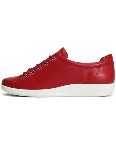 Ecco S Soft 2.0 206503 Leather Chili Red Trainers 4.5 Uk