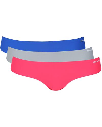 Reebok Bonded Briefs In Kersen/grijs/blauw | Ondergoed Zonder Zichtbare Naden - Roze