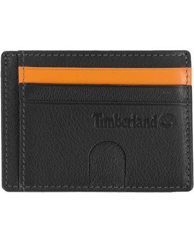 Timberland Slim Leather Minimalist Front Pocket Credit Holder Wallet - Black