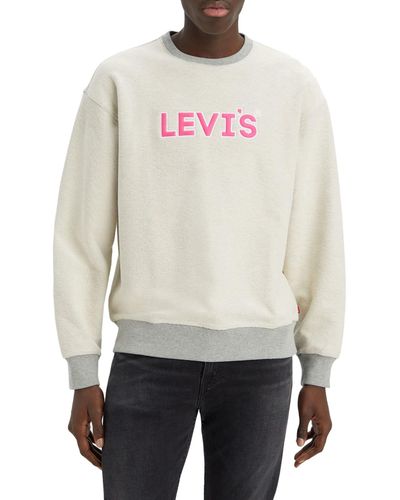 Levi's Relaxd Graphic Crew Sweatshirt Headline Logo Mhg M - Multicolore