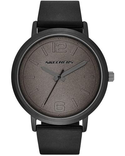 Skechers Rosencrans Mid Three-hand Silicone Quartz Watch - Black