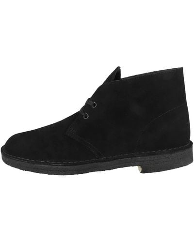 Clarks Originals Uomo Desert Boot Suede Leather Black Stivali 45 EU - Nero