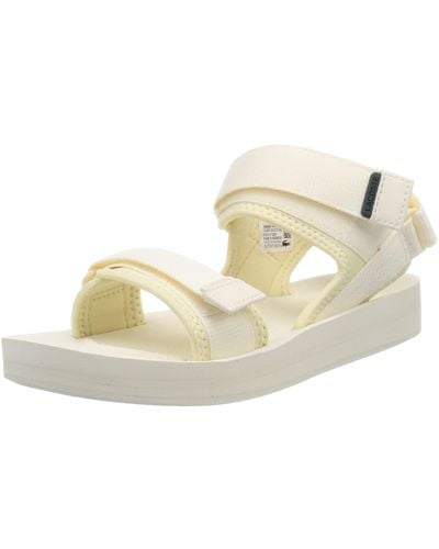 Lacoste Suruga 0921 1 Ladies Twill Touch Fasten Sandals White - Black